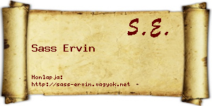 Sass Ervin névjegykártya