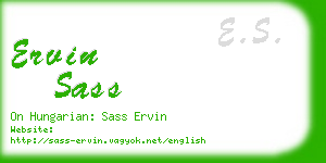 ervin sass business card